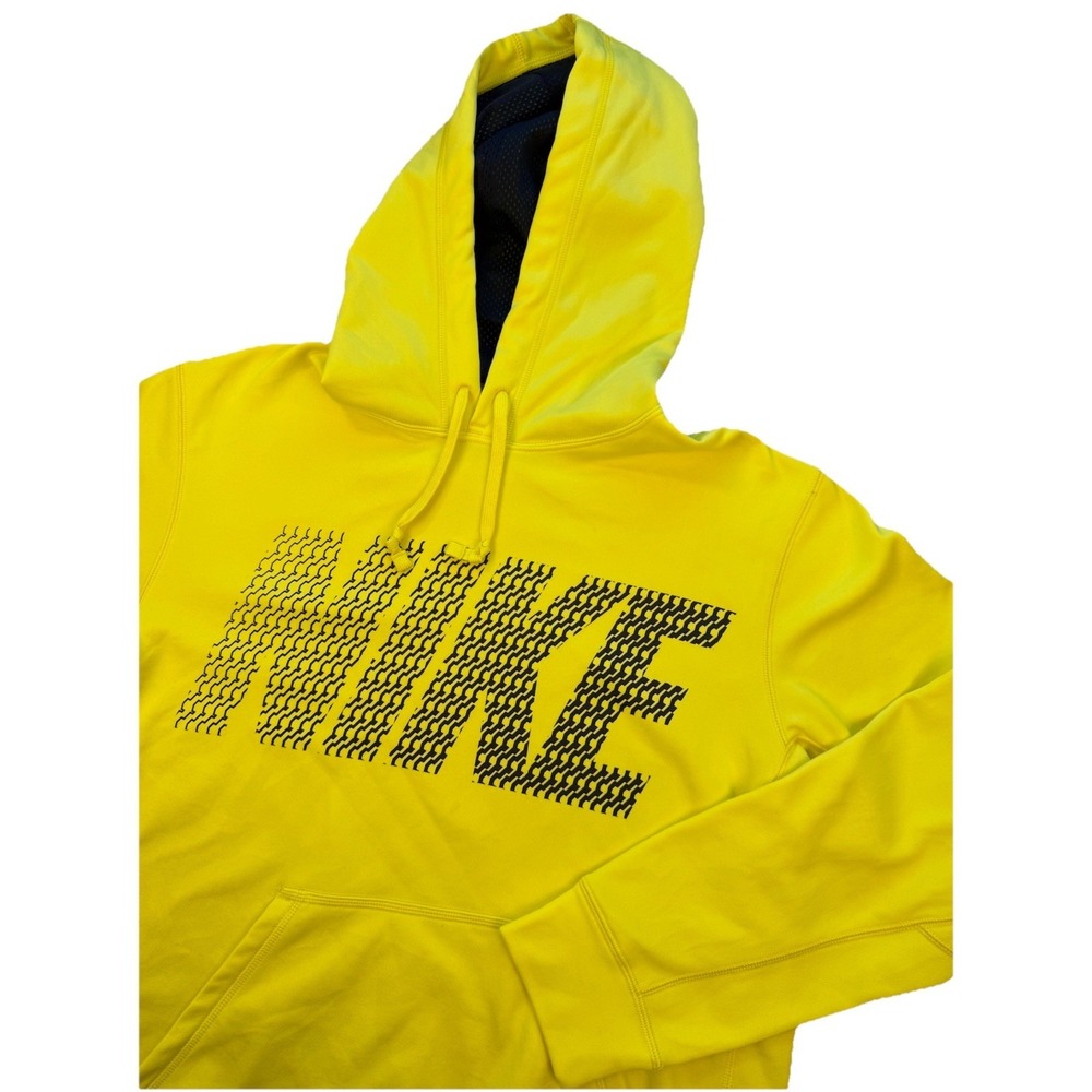 NIKE Therma-Fit Pullover Hoodie Mens M Tennis Ball Neon Yellow‎ Sweatshirt